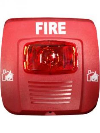 SYS-STR-FIRE Đèn chớp báo cháy, có nắp thấu kính chữ FIRE, màu đỏ